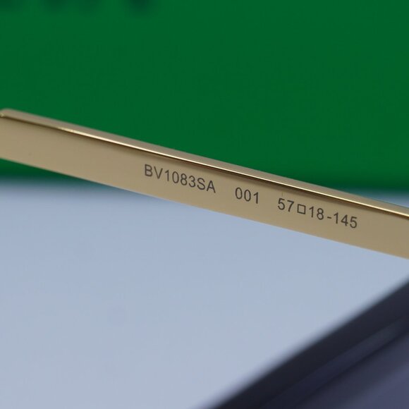 Bottega Veneta BV1083SA 001 Square Sunglasses - Black/Gold/Grey - Picture 8 of 10